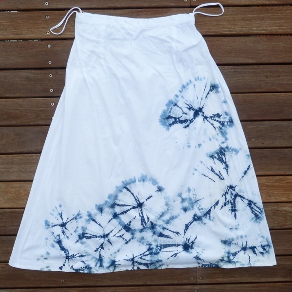 Long Skirt Size M Organic Cotton Indigo Dyed Shibori 06