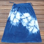 Long Skirt Size M Organic Cotton Indigo Dyed Shibori 08