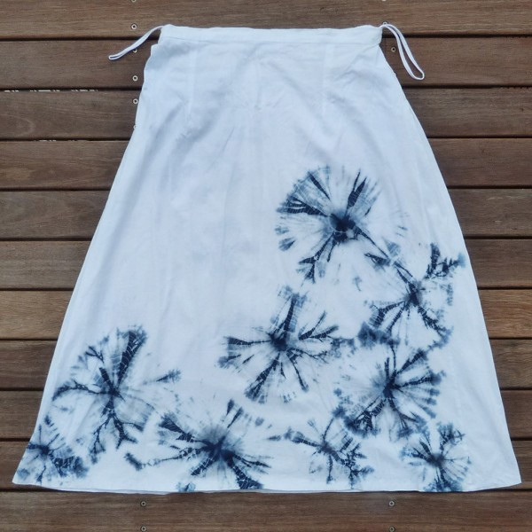 Long Skirt Size L Organic Cotton Indigo Dyed Shibori 12