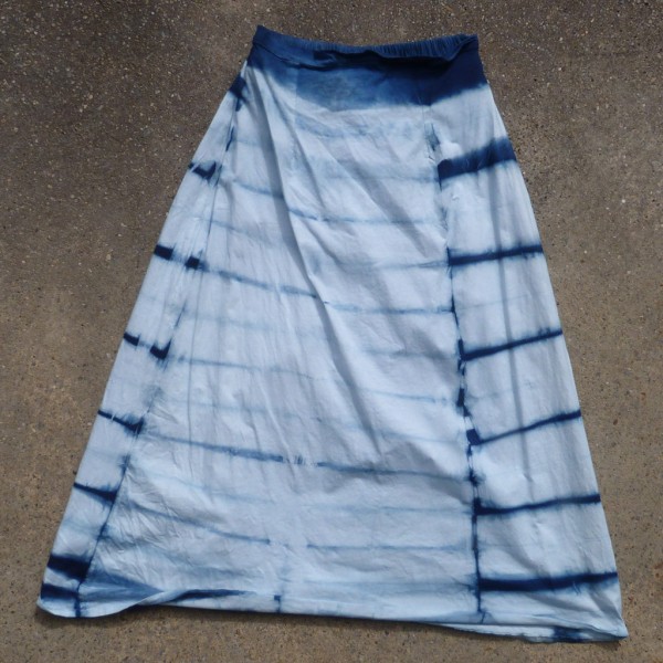 Long Skirt Size S Organic Cotton Indigo Dyed Shibori 14