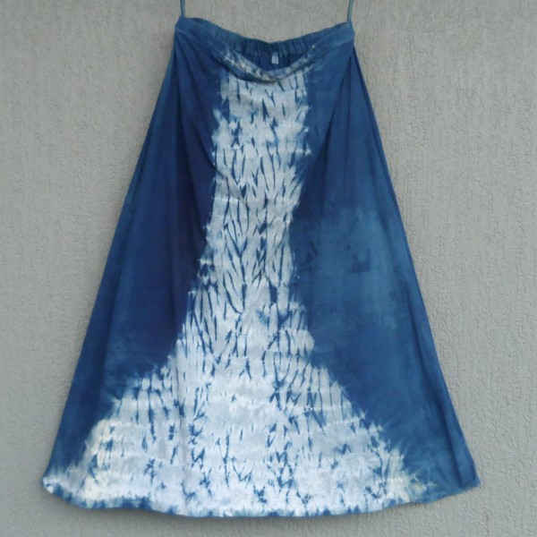 Long Skirt Size S Organic Cotton Indigo Dyed Shibori 27