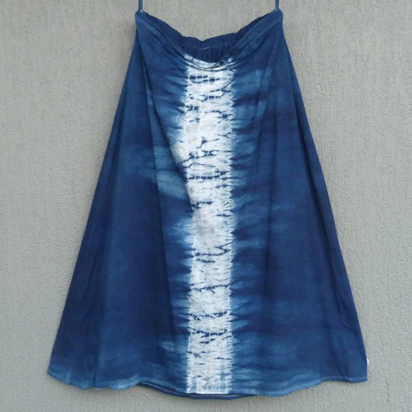 Long Skirt Size M Organic Cotton Indigo Dyed Shibori 29