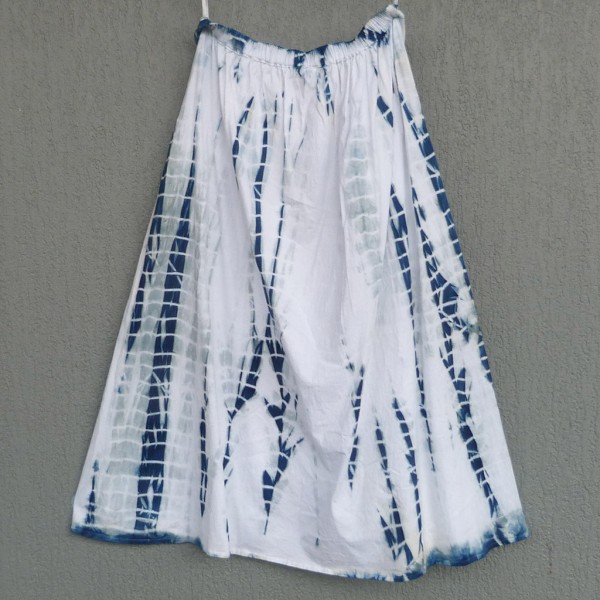 Long Skirt Size M Organic Cotton Indigo Dyed Shibori 30