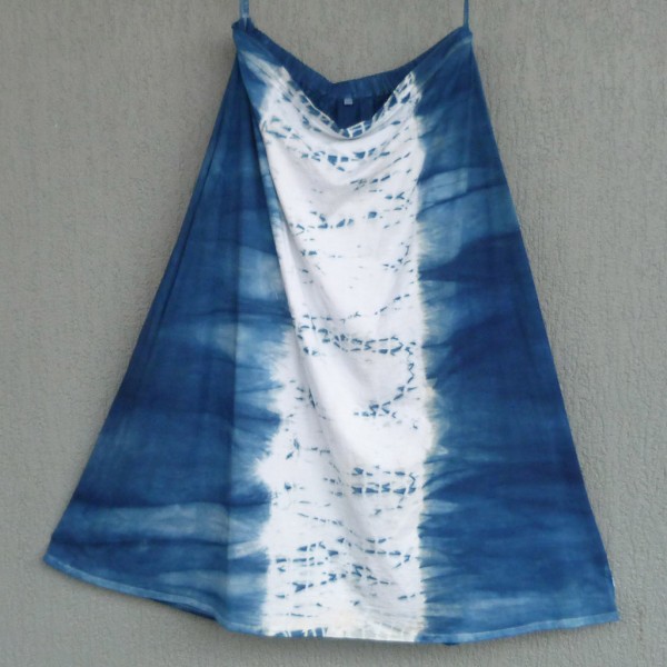 Long Skirt Size L Organic Cotton Indigo Dyed Shibori 33