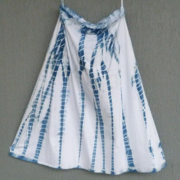 Long Skirt Size L Organic Cotton Indigo Dyed Shibori 35