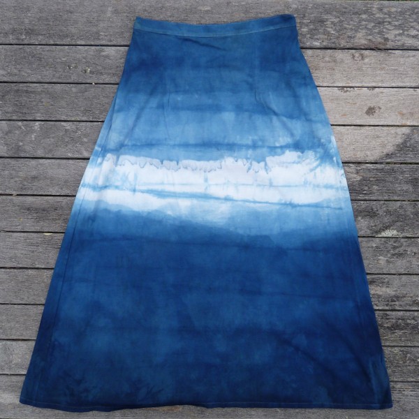 Long Skirt Size S Organic Cotton Indigo Dyed Shibori 39