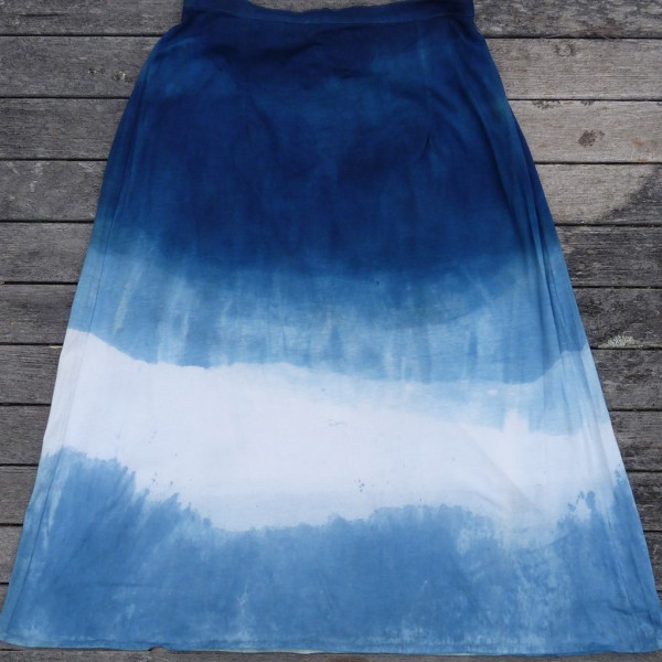 Long Skirt Size M Organic Cotton Indigo Dyed Shibori 42