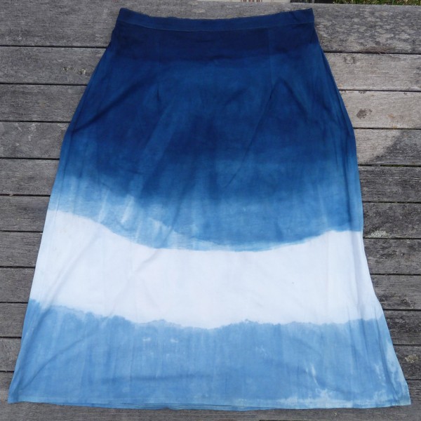 Long Skirt Size L Organic Cotton Indigo Dyed Shibori 43