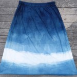 Long Skirt Size L Organic Cotton Indigo Dyed Shibori 45