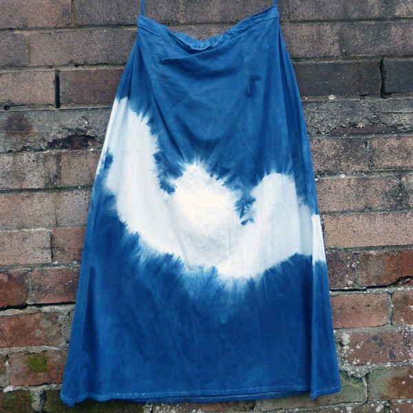 Long Skirt Size S Organic Cotton Indigo Dyed Shibori 52