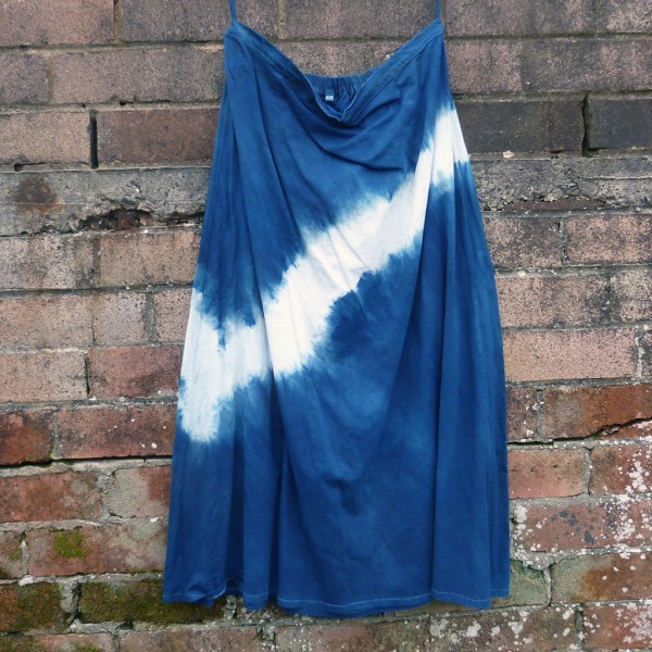 Long Skirt Size L Organic Cotton Indigo Dyed Shibori 58