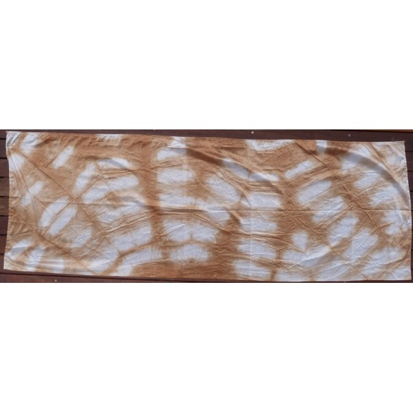 Cutch Dyed Shibori Indian Silk Scarf Large 003