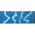 Indigo Dyed Shibori Indian Silk Scarf Large 005