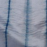 Indigo Dyed Shibori Indian Silk Scarf Large 012