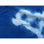 Indigo Dyed Shibori Indian Silk Scarf Large 021