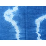 Indigo Dyed Shibori Indian Silk Scarf Large 022