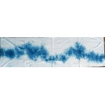 Indigo Dyed Shibori Indian Silk Scarf Large 023