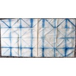 Indigo Dyed Shibori Indian Silk Polyester Mix Scarf Large 035