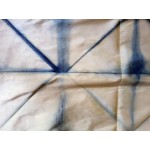 Indigo Dyed Shibori Indian Silk Polyester Mix Scarf Large 035