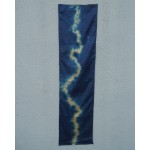 Indigo Dyed Shibori Indian Silk Scarf Small