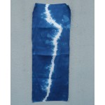 Indigo Dyed Shibori Indian Silk Scarf Small