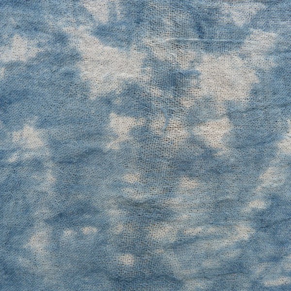 Indigo Dyed Shibori Indonesian Cotton Scarf 1