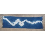 Indigo Dyed Shibori Indonesian Cotton Scarf 5