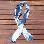 Indigo Dyed Shibori Indonesian Cotton Scarf 8