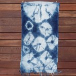 Indigo Dyed Shibori Indonesian Cotton Scarf 8