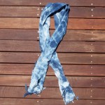 Indigo Dyed Shibori Indonesian Cotton Scarf 9