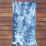 Indigo Dyed Shibori Indonesian Cotton Scarf 9