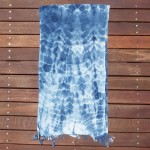 Indigo Dyed Shibori Indonesian Cotton Scarf 9