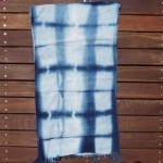 Indigo Dyed Shibori Indonesian Cotton Scarf 10