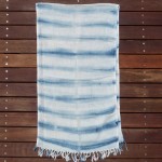 Indigo Dyed Shibori Indonesian Cotton Scarf 12