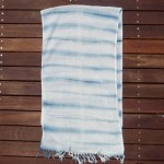 Indigo Dyed Shibori Indonesian Cotton Scarf 12