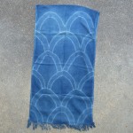 Indigo Dyed Shibori Indonesian Cotton Scarf 16