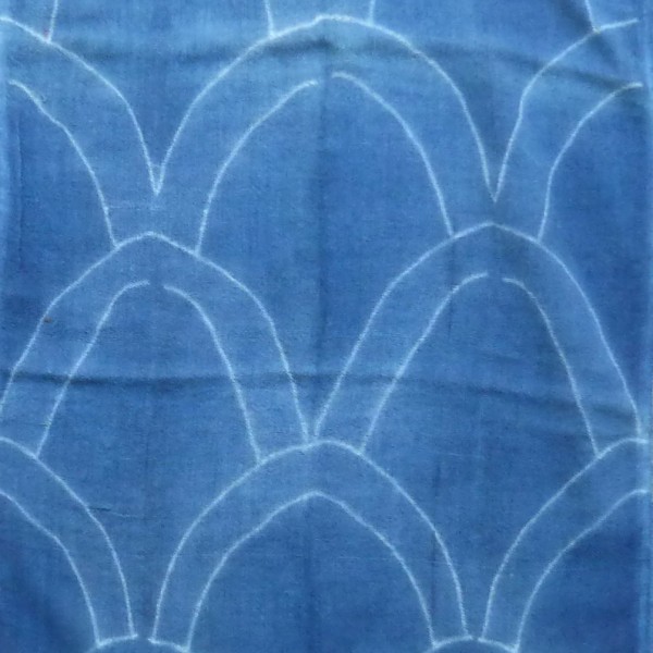 Indigo Dyed Shibori Indonesian Cotton Scarf 16