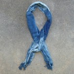 Indigo Dyed Shibori Indonesian Cotton Scarf 17