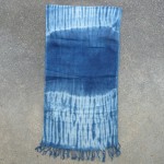 Indigo Dyed Shibori Indonesian Cotton Scarf 17