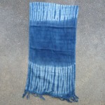 Indigo Dyed Shibori Indonesian Cotton Scarf 17