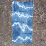 Indigo Dyed Shibori Indonesian Cotton Scarf 18