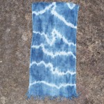 Indigo Dyed Shibori Indonesian Cotton Scarf 18