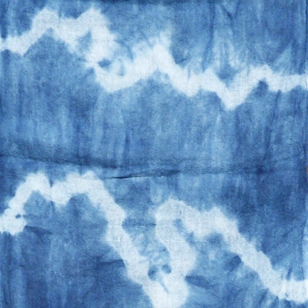 Indigo Dyed Shibori Indonesian Cotton Scarf 18