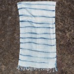 Indigo Dyed Shibori Indonesian Cotton Scarf 19