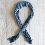 Indigo Dyed Shibori Indonesian Cotton Scarf 25