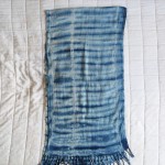 Indigo Dyed Shibori Indonesian Cotton Scarf 25