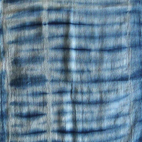 Indigo Dyed Shibori Indonesian Cotton Scarf 25