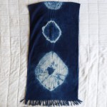 Indigo Dyed Shibori Indonesian Cotton Scarf 26