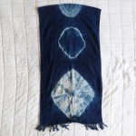 Indigo Dyed Shibori Indonesian Cotton Scarf 26