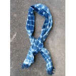 Indigo Dyed Shibori Indonesian Cotton Scarf 42